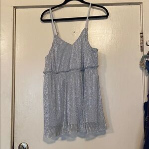 Silver Spaghetti Strap top